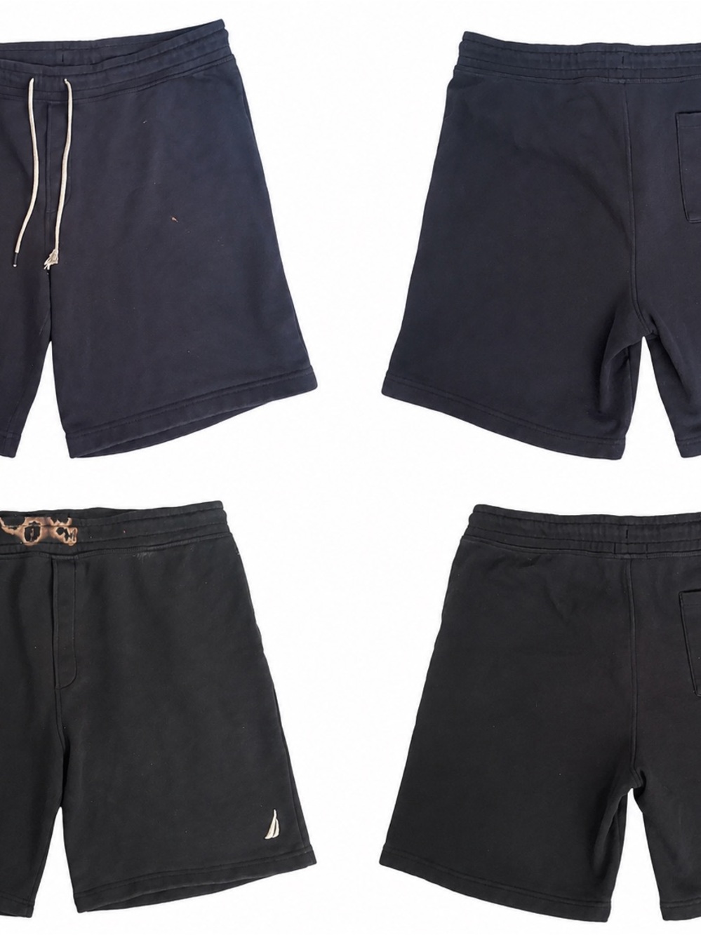 (2) pairs of NAUTICA Men's Classic Black/Navy Cotton Drawstring Shorts XXL